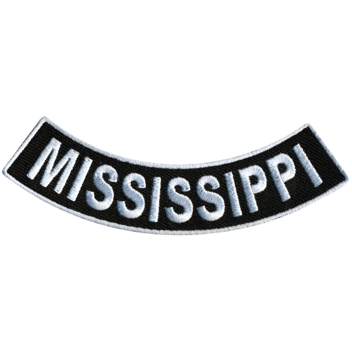 PPM5048 4 x 1 in. Mississippi Bottom Rocker Patch - Black & White