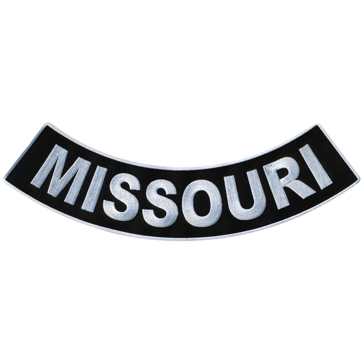 PPM5049 12 x 3 in. Missouri Bottom Rocker Patch - Black & White