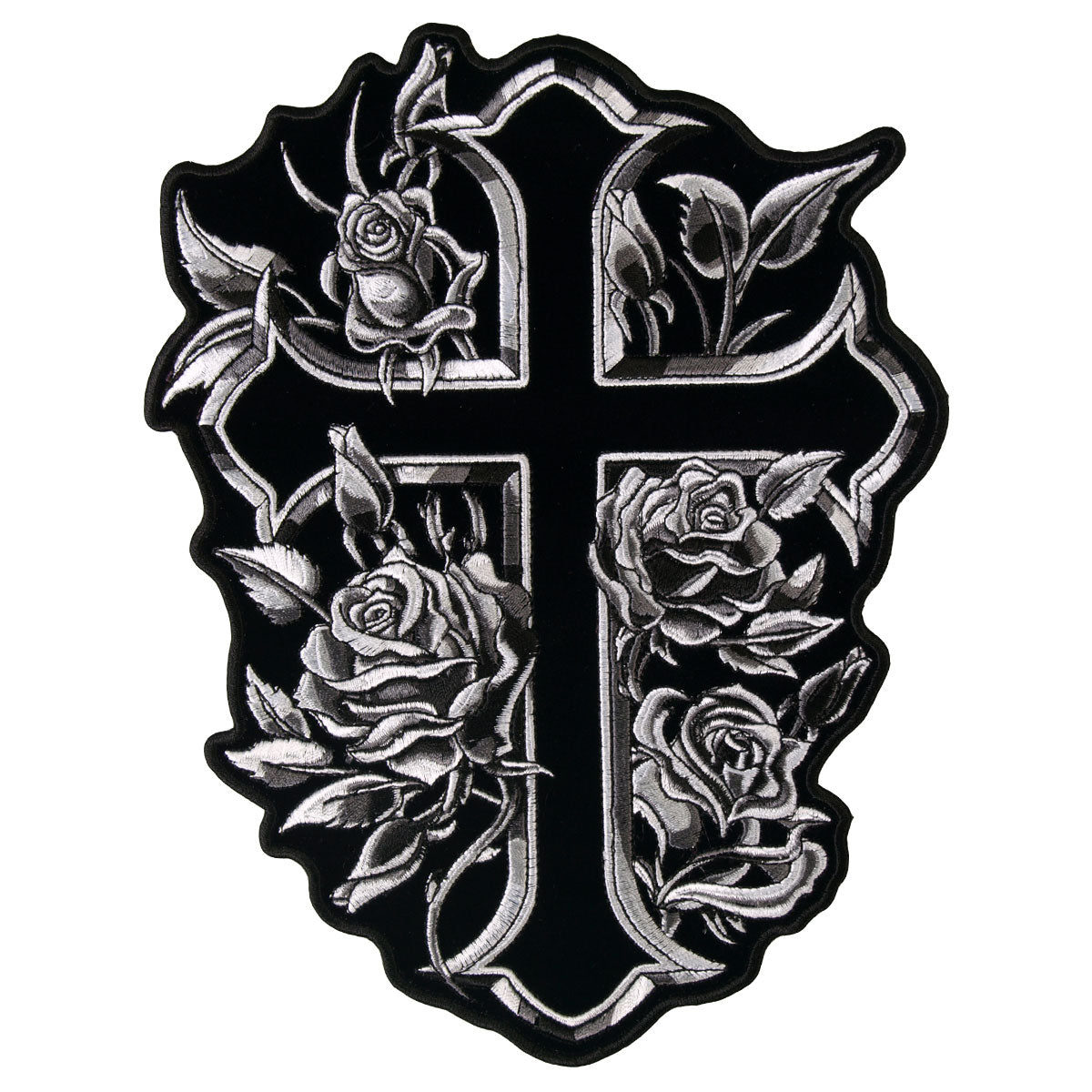 PPA6667 7 x 9 in. Cross & Roses Patch - Multi Color