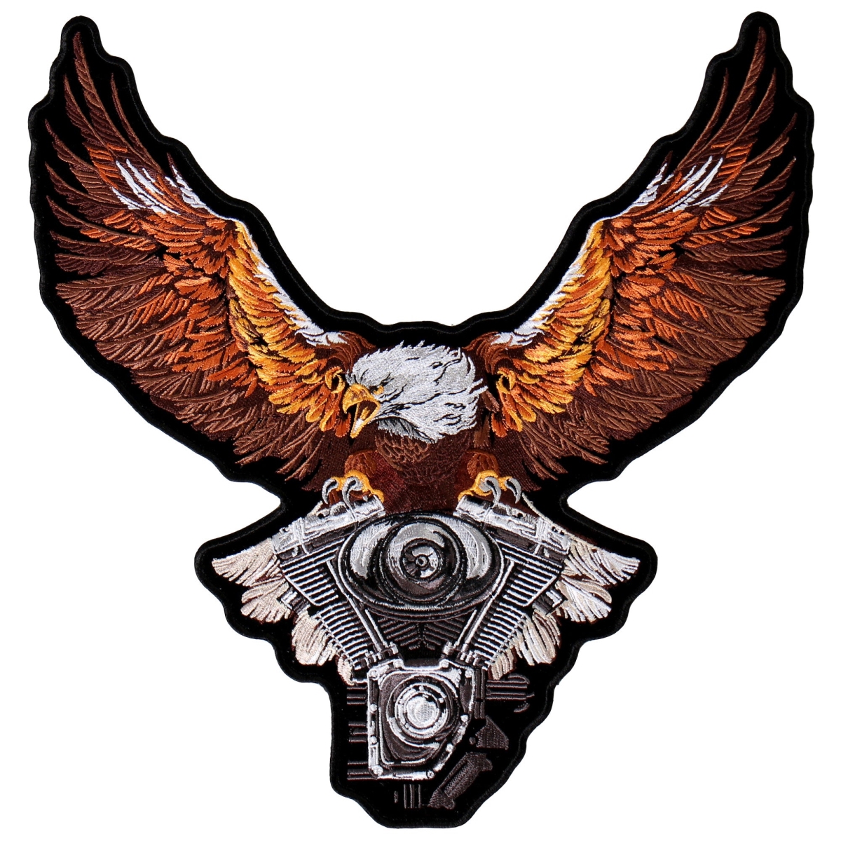 PPA8229 12 x 12 in. Storm Clouds Eagle Patch - Multi Color