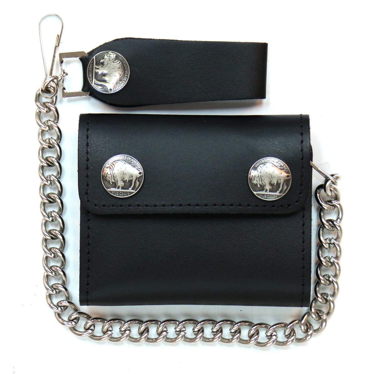 WLA1001 4 in. Buffalo Nickel Bi-Fold Wallet - Black