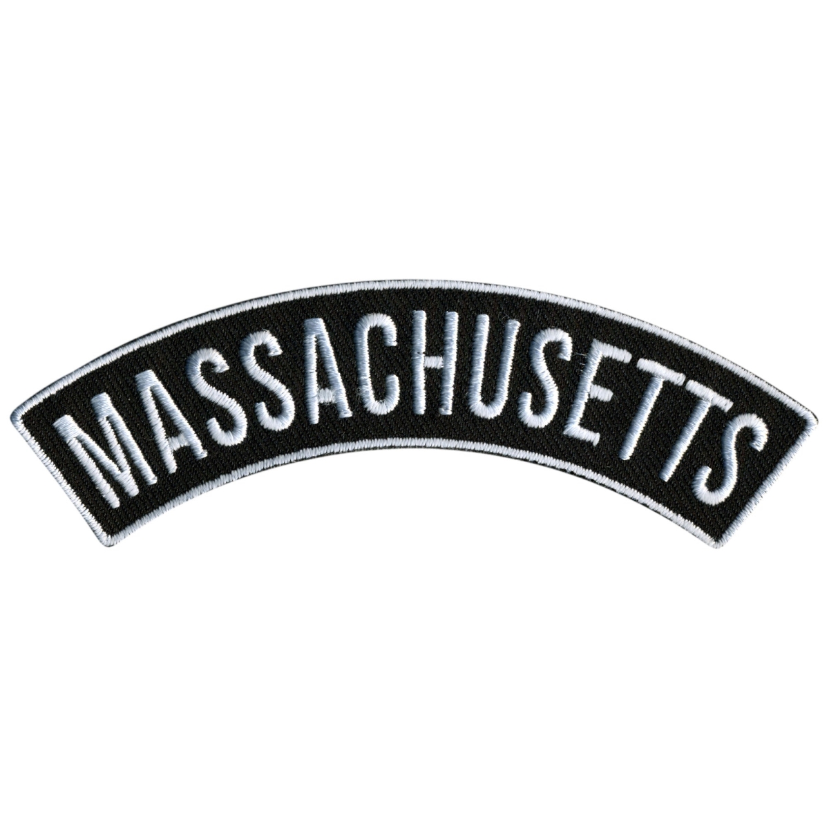 PPM4042 4 x 1 in. Massachusetts Top Rocker Patch - Black & White