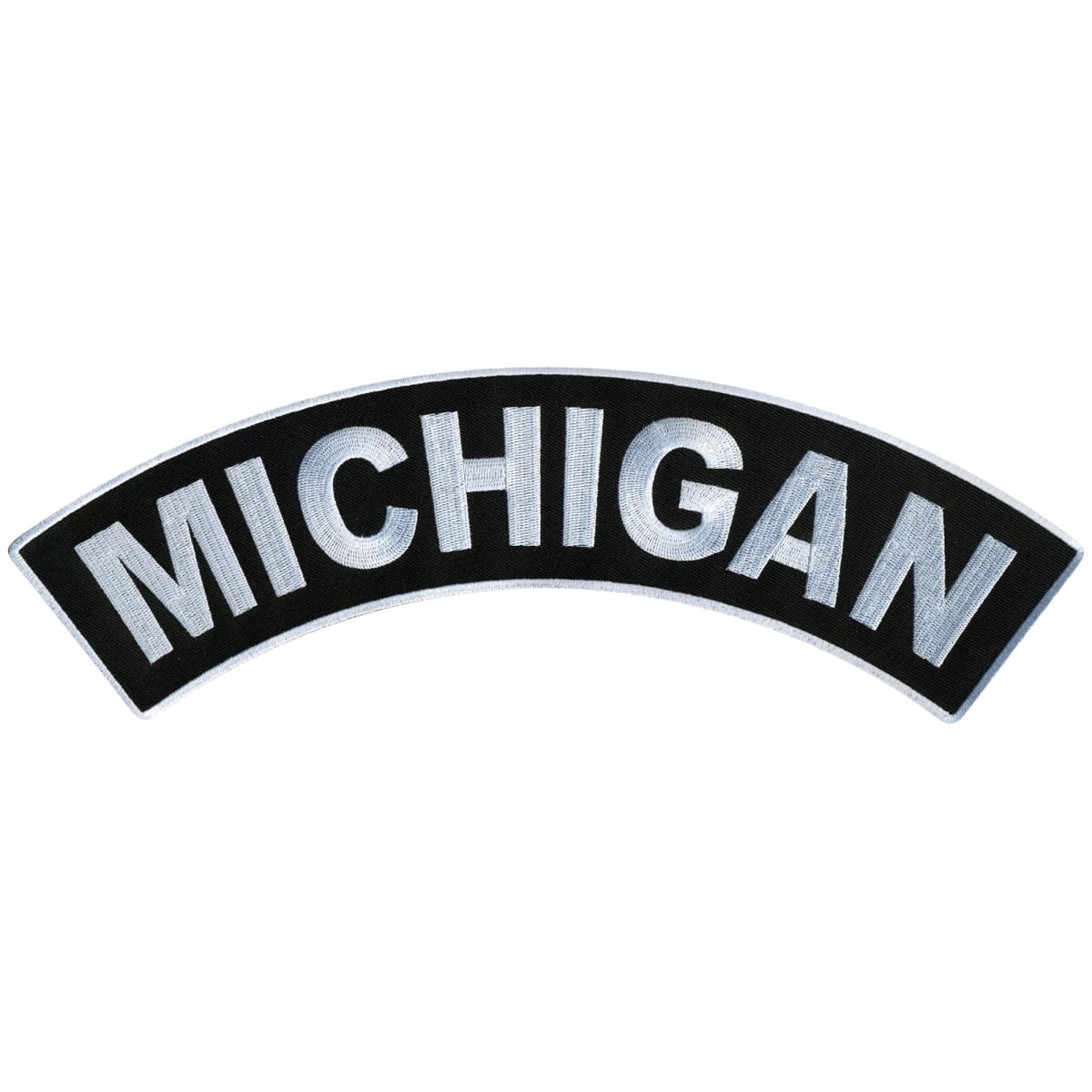 PPM4043 12 x 3 in. Michigan Top Rocker Patch - Black & White