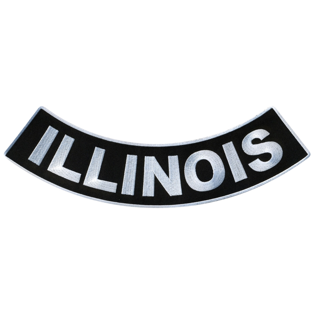 PPM5025 12 x 3 in. Illinois Bottom Rocker Patch - Black & White