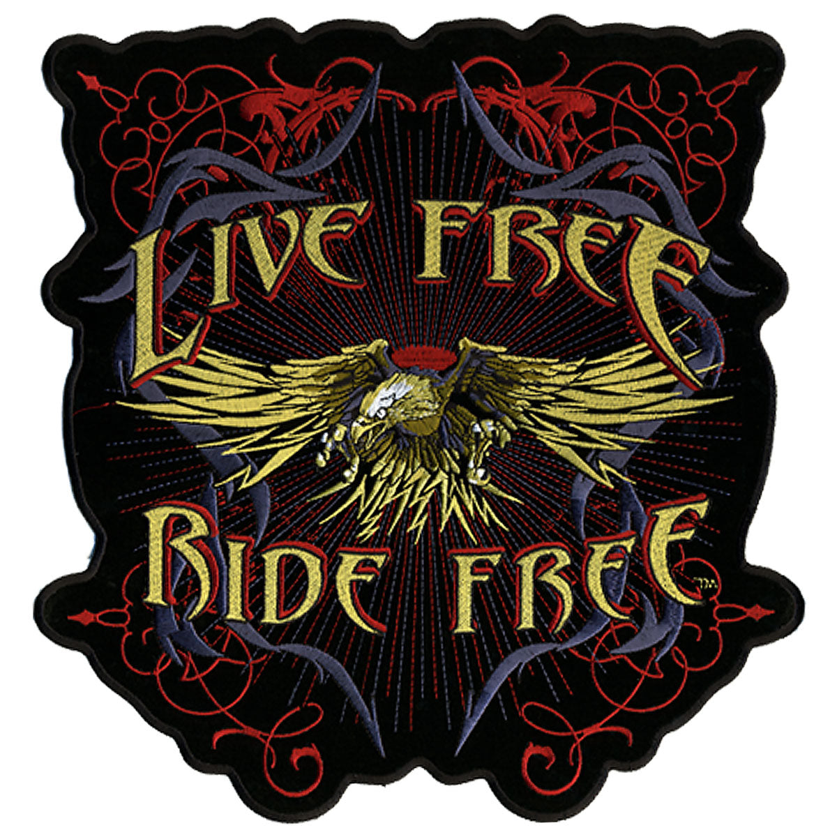 PPA4017 12 x 12 in. Evil Eagle Live Free Patch - Multi Color
