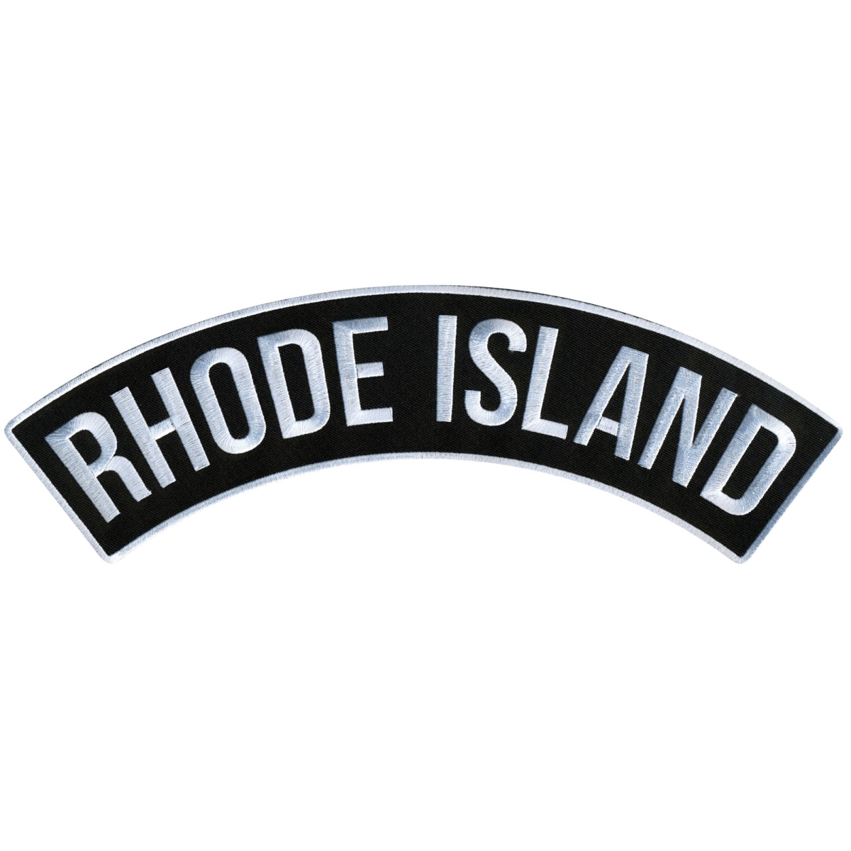 PPM4077 12 x 3 in. Rhode Island Top Rocker Patch - Black & White