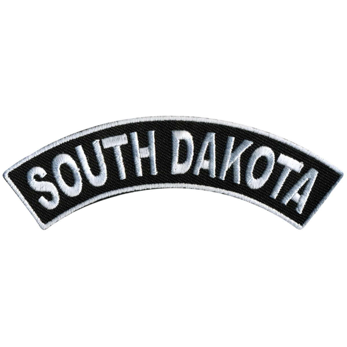 PPM4082 4 x 1 in. South Dakota Top Rocker Patch - Black & White