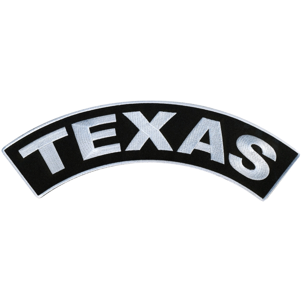 PPM4085 12 x 3 in. Texas Top Rocker Patch - Black & White