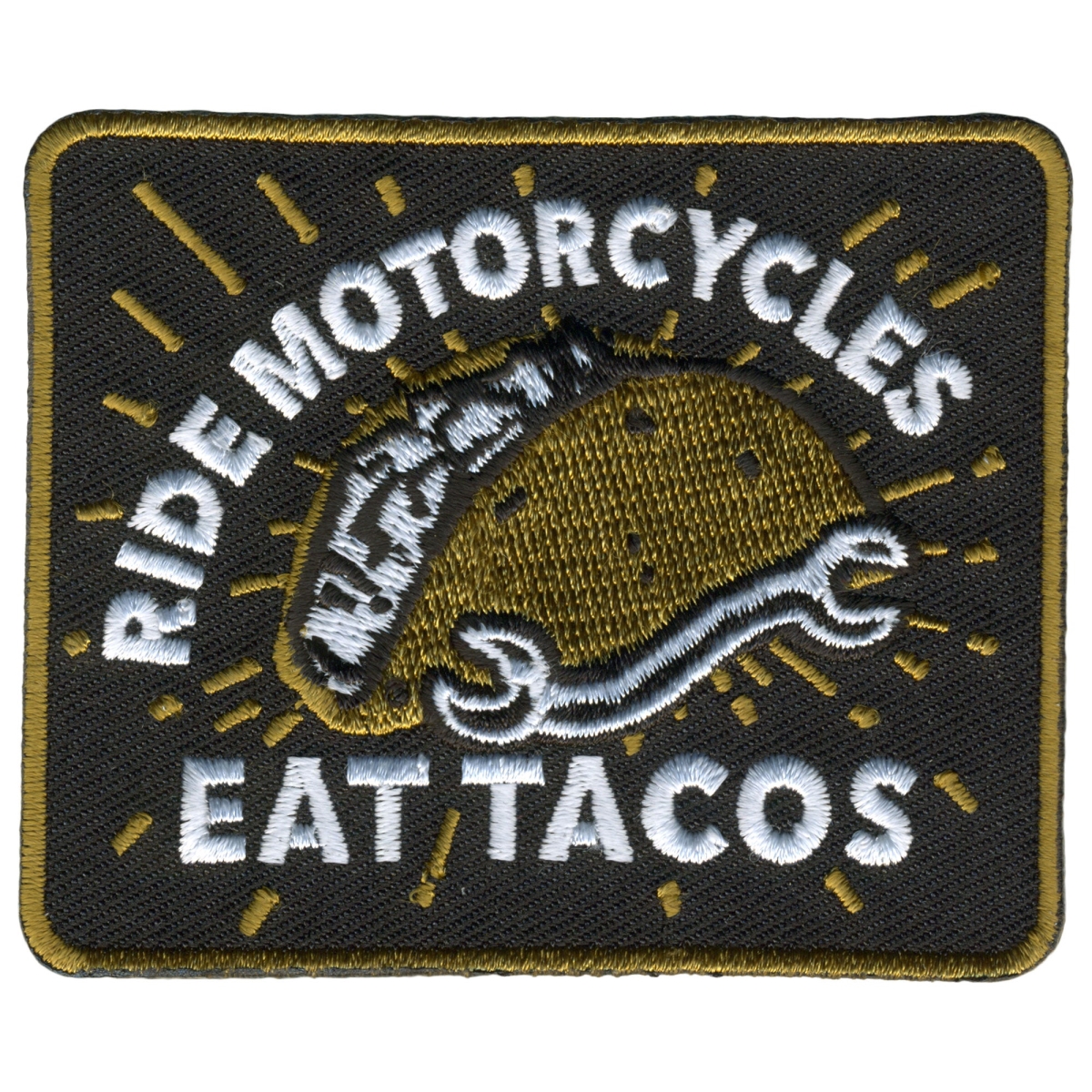 PPL9941 3 x 2.5 in. Ride Motorcycles Eat Tacos Patch - Multi Color