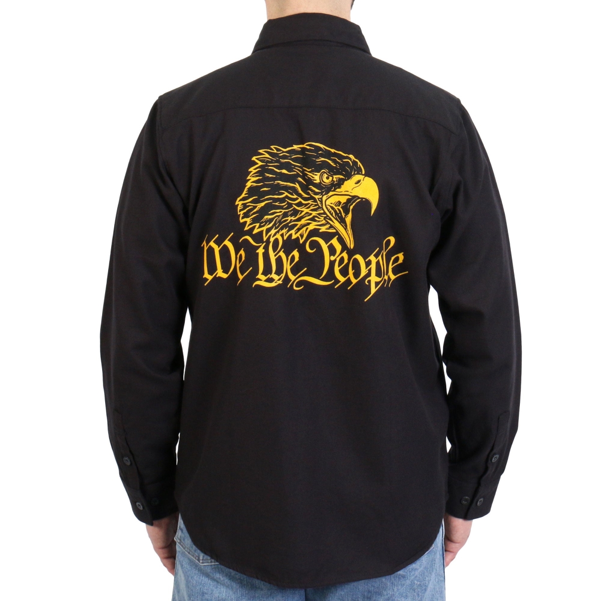 FLM2114 We The People Long Sleeve Flannel Shirt - Black - Medium