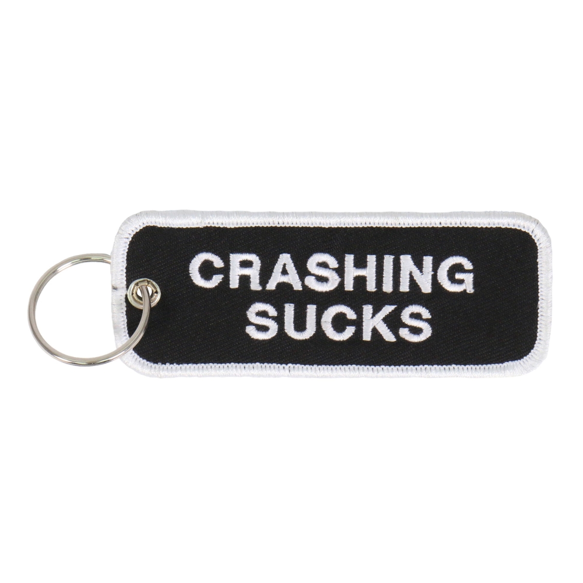 kch1046 4 x 2 in. Crashing Sucks Embroidered Keychain