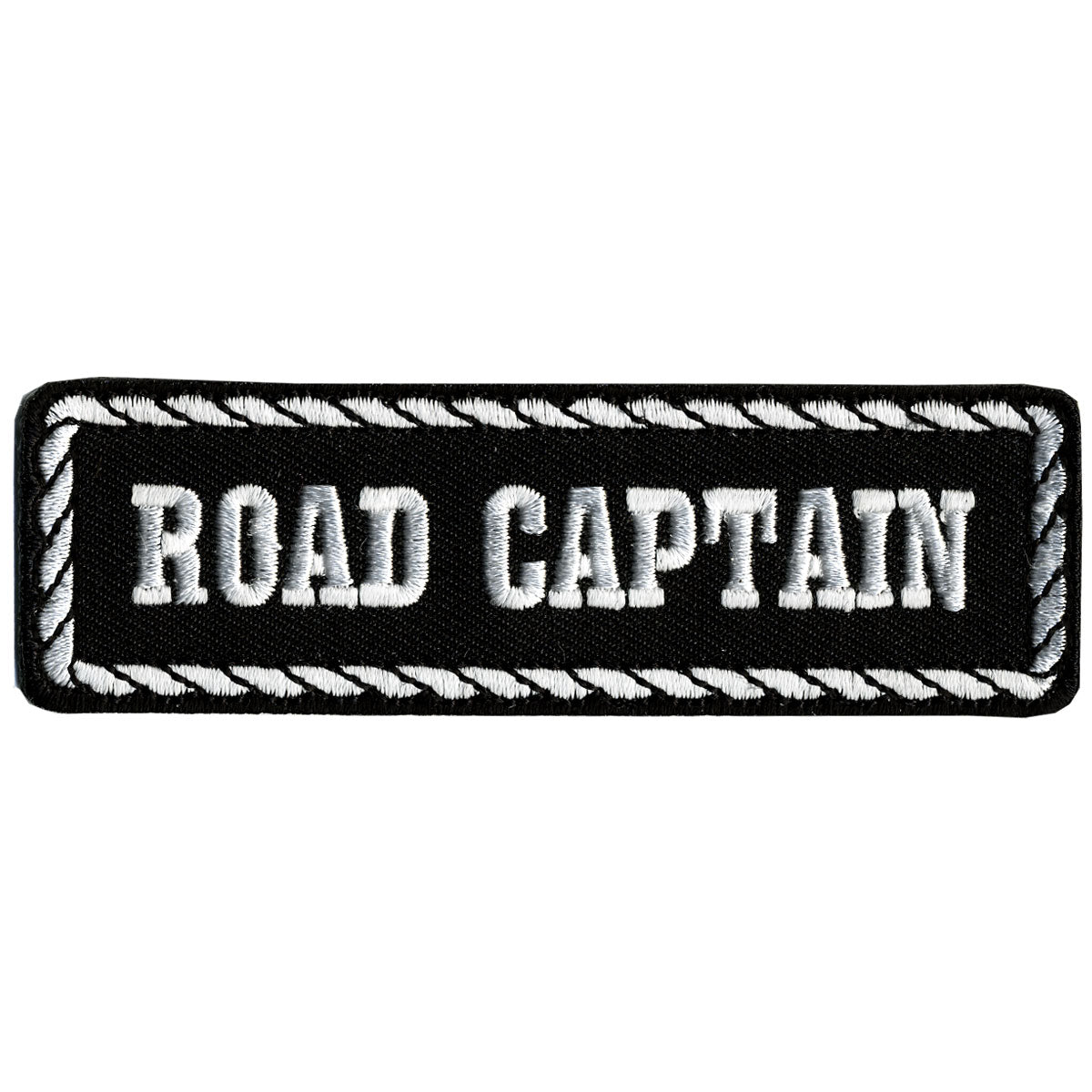 PPD1003 4 x 1 in. Road Captain Patch - Black & White