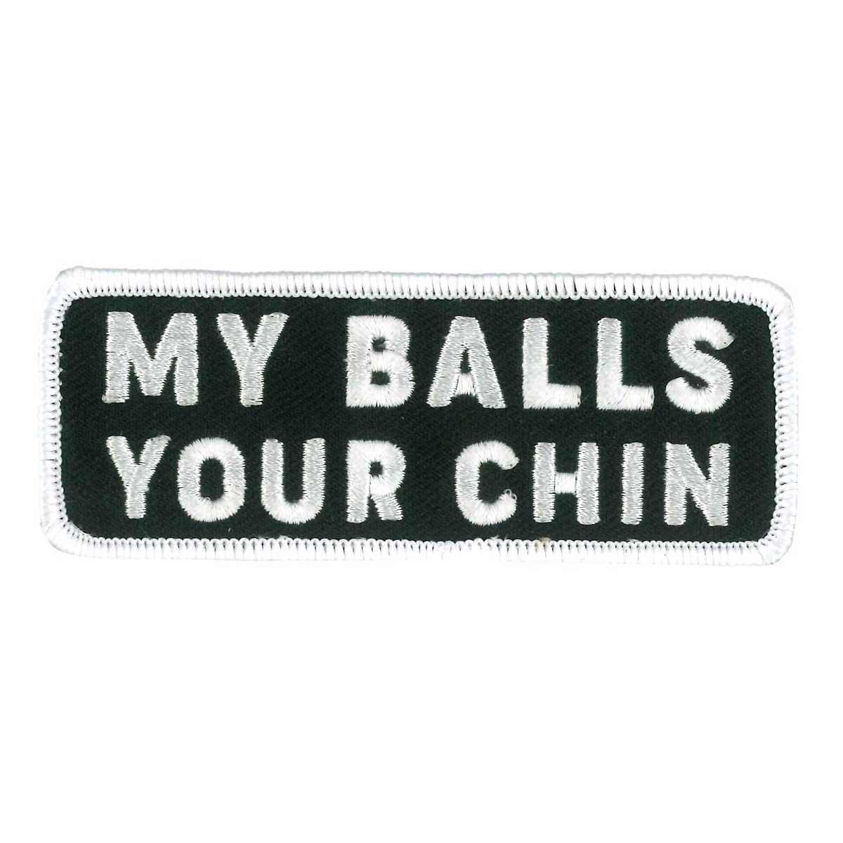 PPW1121 4 x 2 in. My Balls Your Chin Embroidered Patch - Multi Color