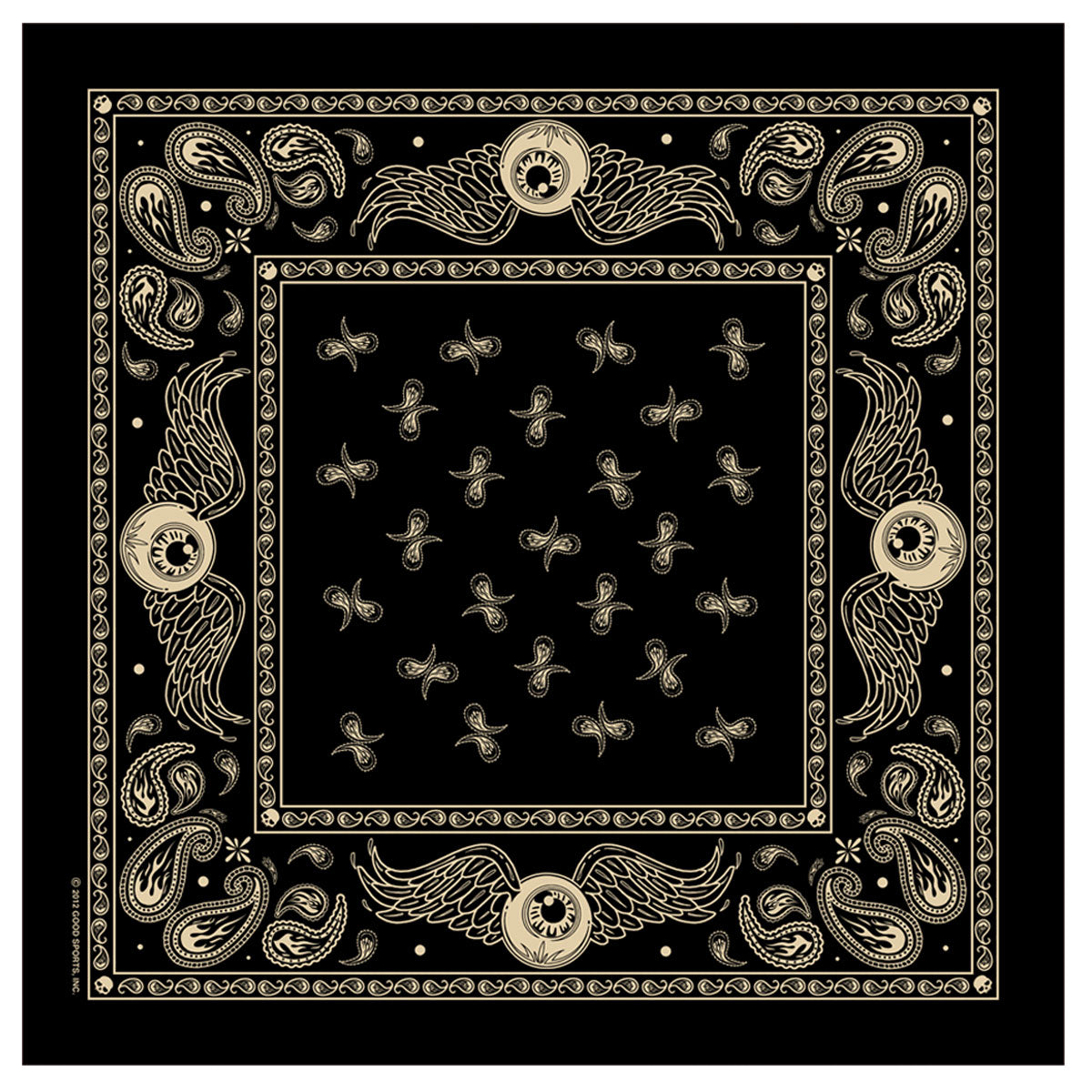 BAB1060 21 x 21 in. Flying Eyeball Paisley Bandana