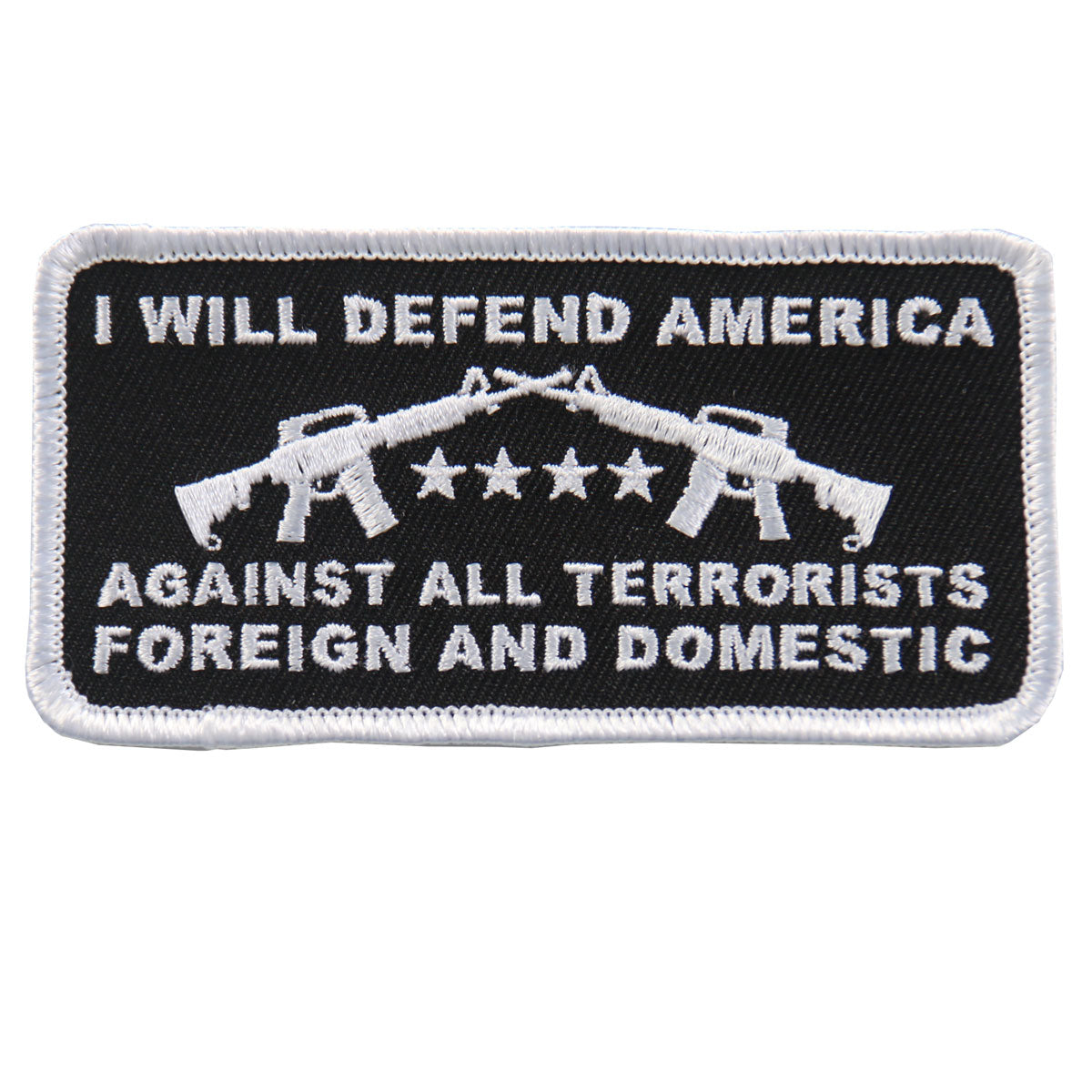 PPL9579 4 x 2 in. I Will Defend America Patch - Multi Color