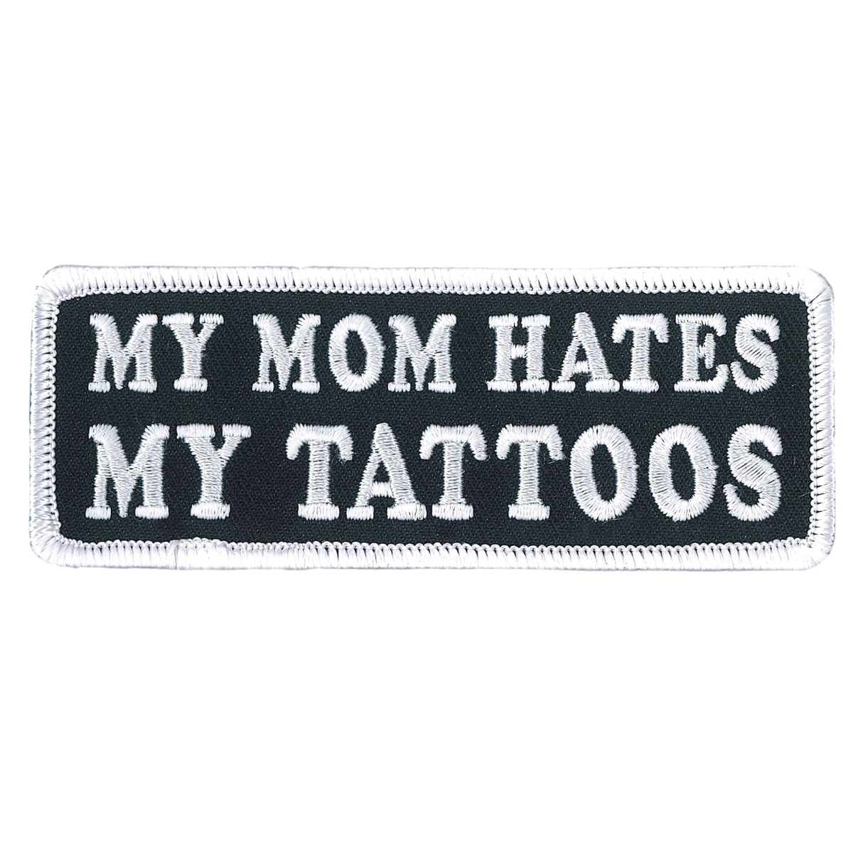 PPL9802 4 x 2 in. Mom Hates Patch - Multi Color