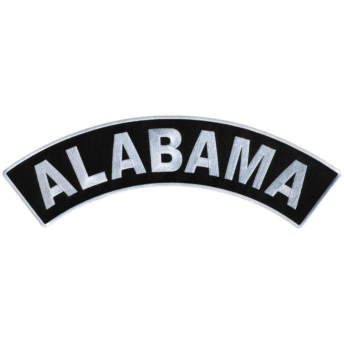 PPM4001 12 x 3 in. Alabama Top Rocker Patch - Black & White