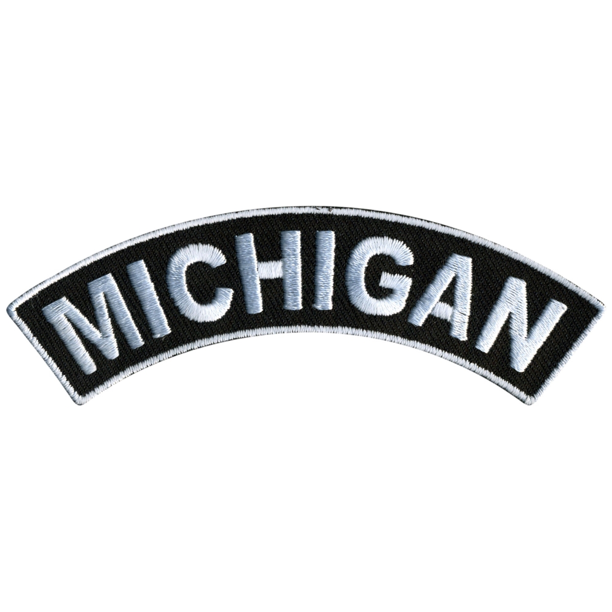 PPM4044 4 x 1 in. Michigan Top Rocker Patch - Black & White