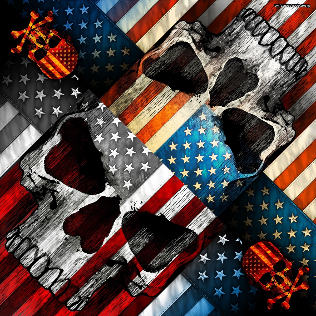 BAB1097 21 x 21 in. Patriot Skull Bandana
