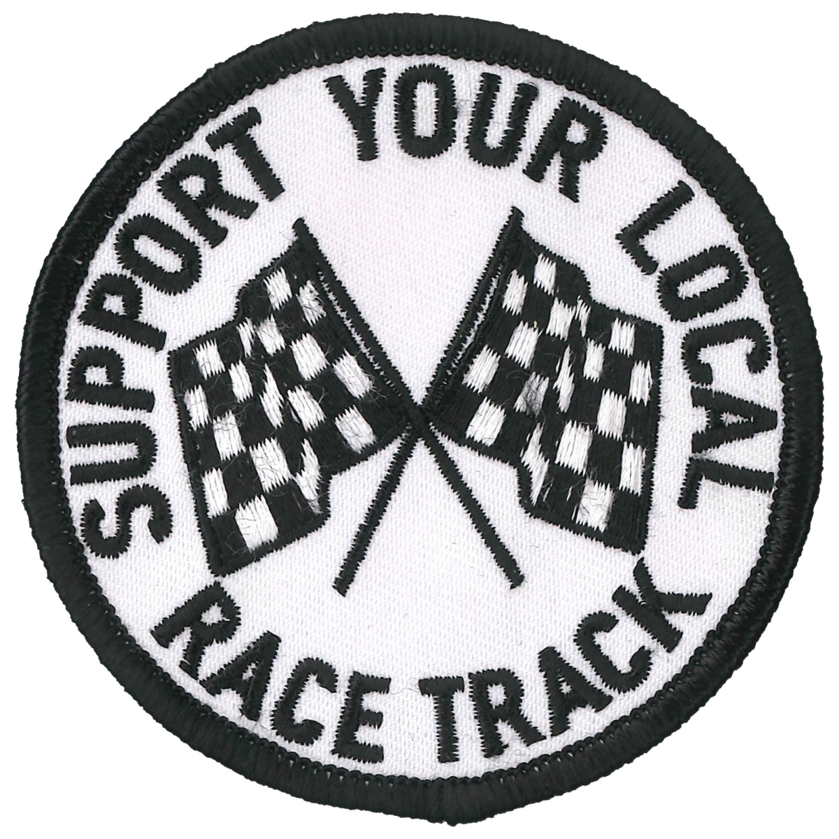PPL9871 3 x 3 in. Support Your Local Racetrack Patch - Multi Color
