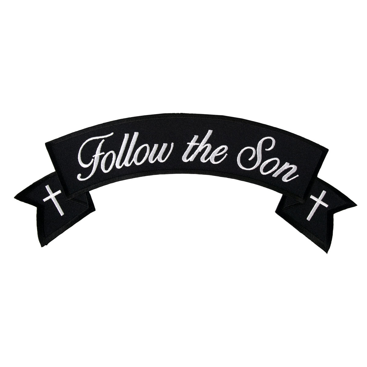 PPM2001 11 x 3 in. Follow the Son Banner Patch - Black & White
