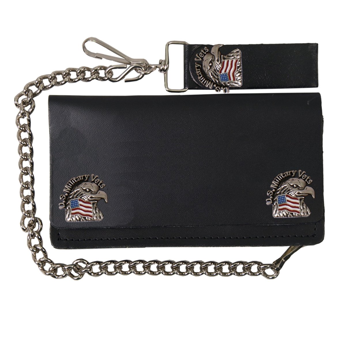 Picture of Hot Leathers WLA2013 6 in. Military Vets Snap Bi-Fold Wallet - Black