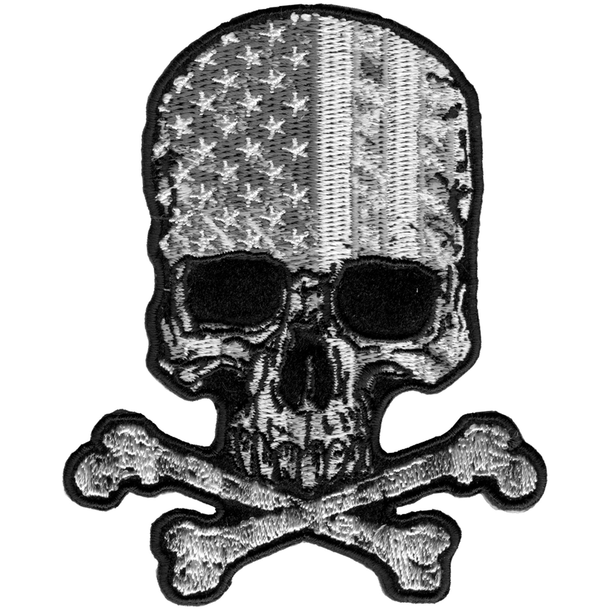PPA9450 3 x 4 in. Flag Skull Patch - Multi Color