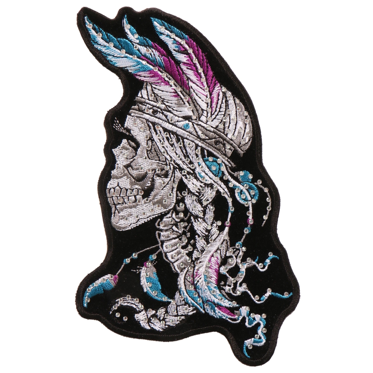 PPA9686 4 x 7 in. Stones Indian Skull Patch - Multi Color