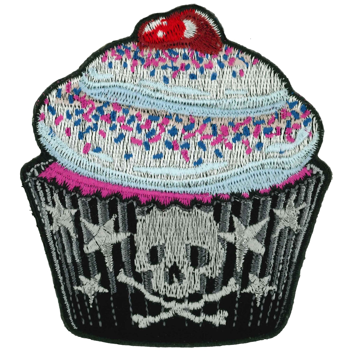 PPQ1533 3 x 3.25 in. Cupcake Skull Patch - Multi Color