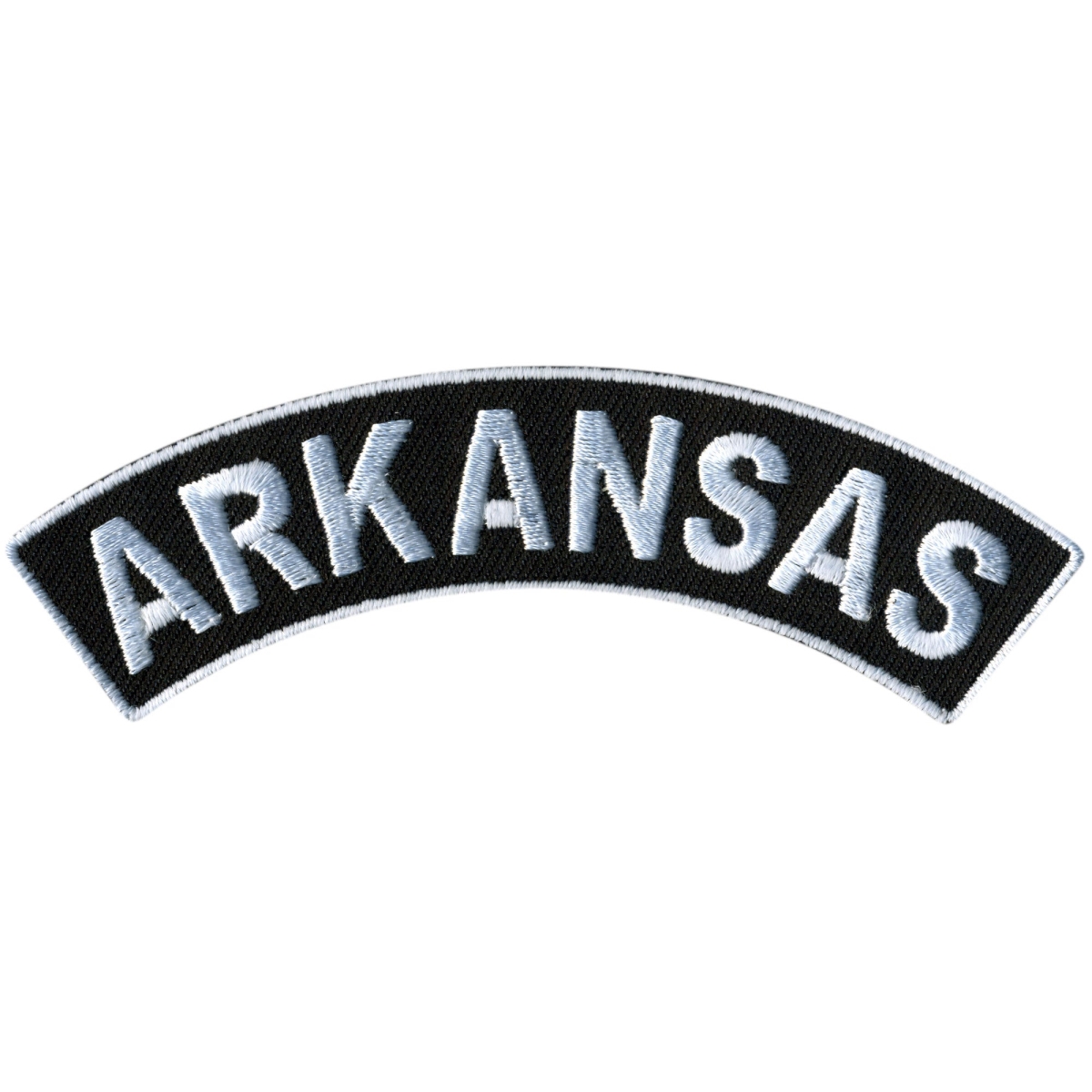 PPM4008 4 x 1 in. Arkansas Top Rocker Patch - Black & White