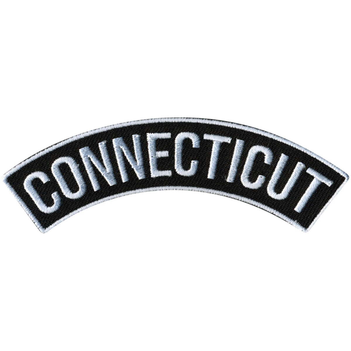 PPM4014 4 x 1 in. Connecticut Top Rocker Patch - Black & White