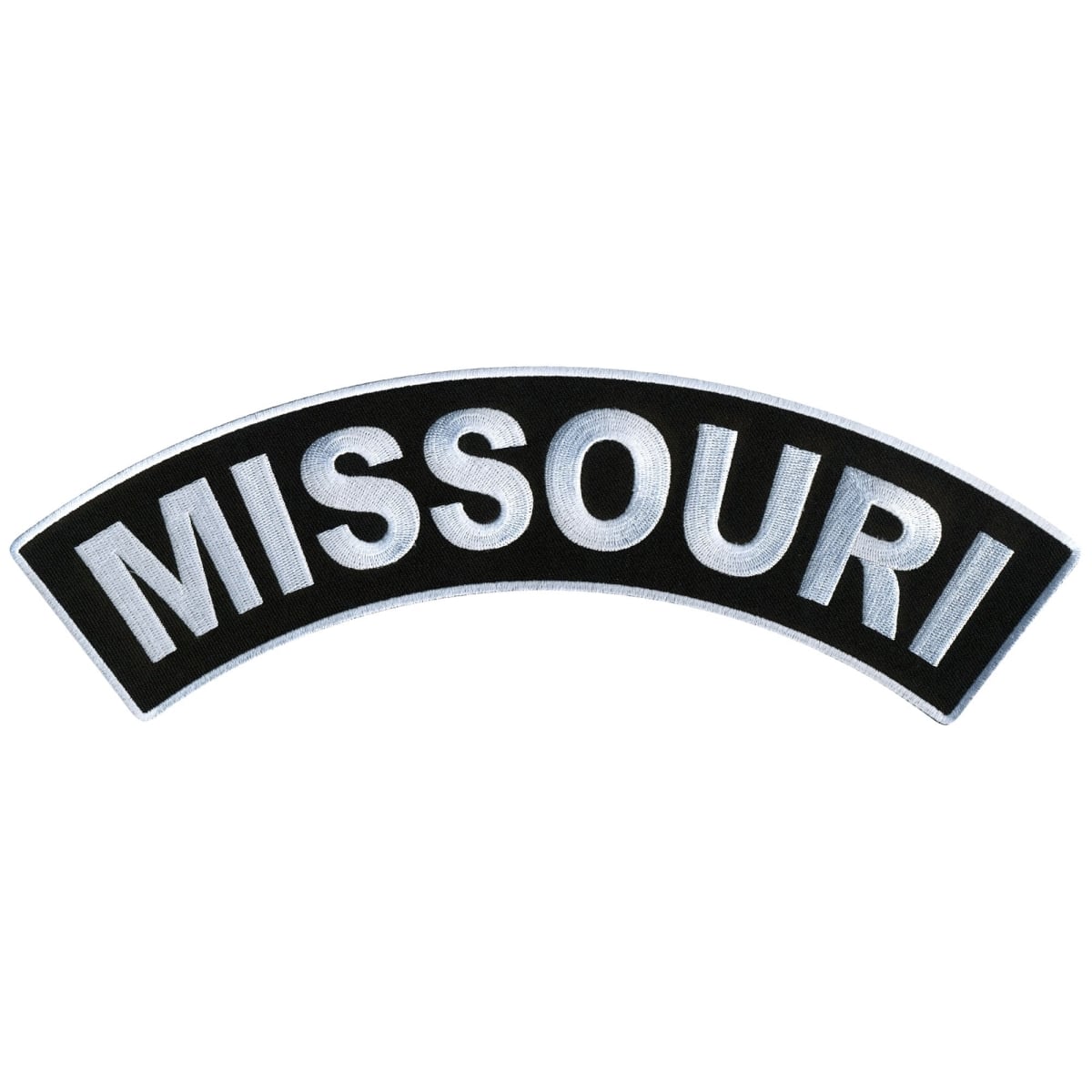 PPM4049 12 x 3 in. Missouri Top Rocker Patch - Black & White