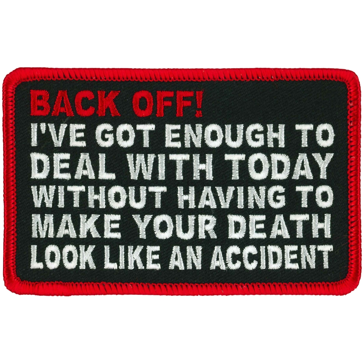 PPL9984 4 x 3 in. Back Off Patch - Multi Color