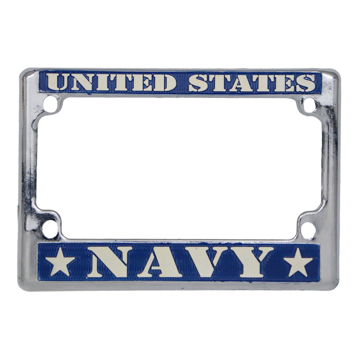 MPA1704 7.25 x 5 in. United States Navy License Plate Frame - Chrome