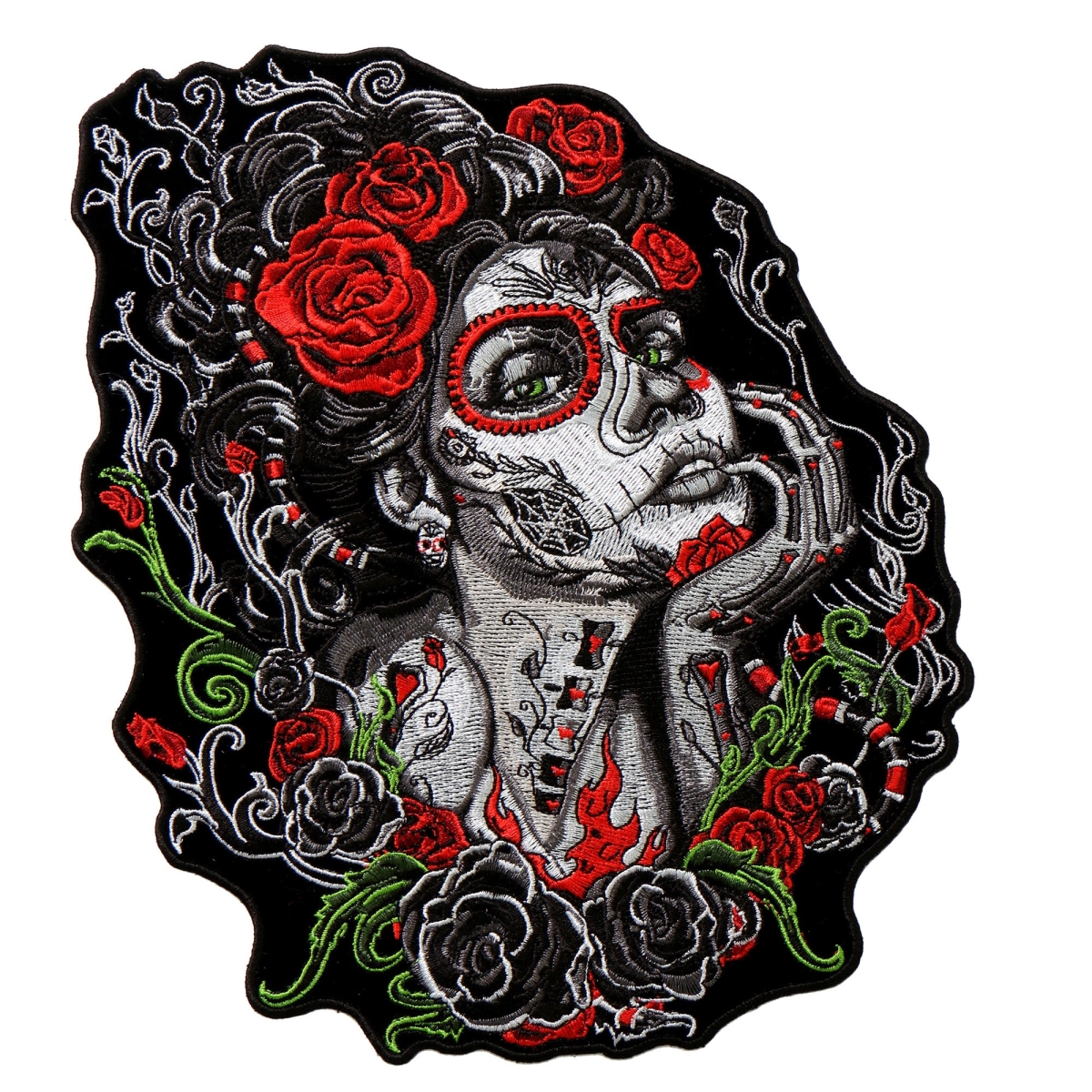 PPA8689 8 x 10 in. Sugar Skull Woman Patch - Multi Color