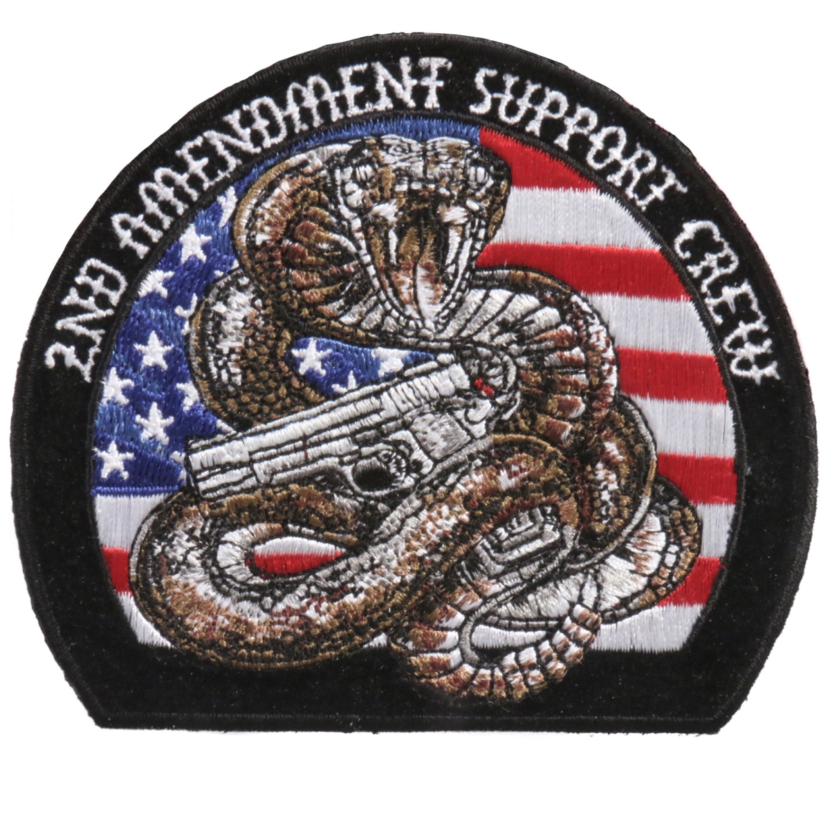 PPA9173 4 x 3 in. 2nd Amendment Rattle Snake Patch - Multi Color