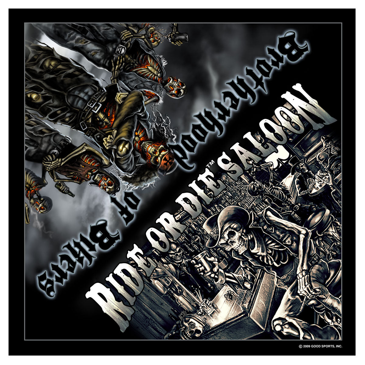 BAB1047 21 x 21 in. Ride Or Die Saloon Bandana