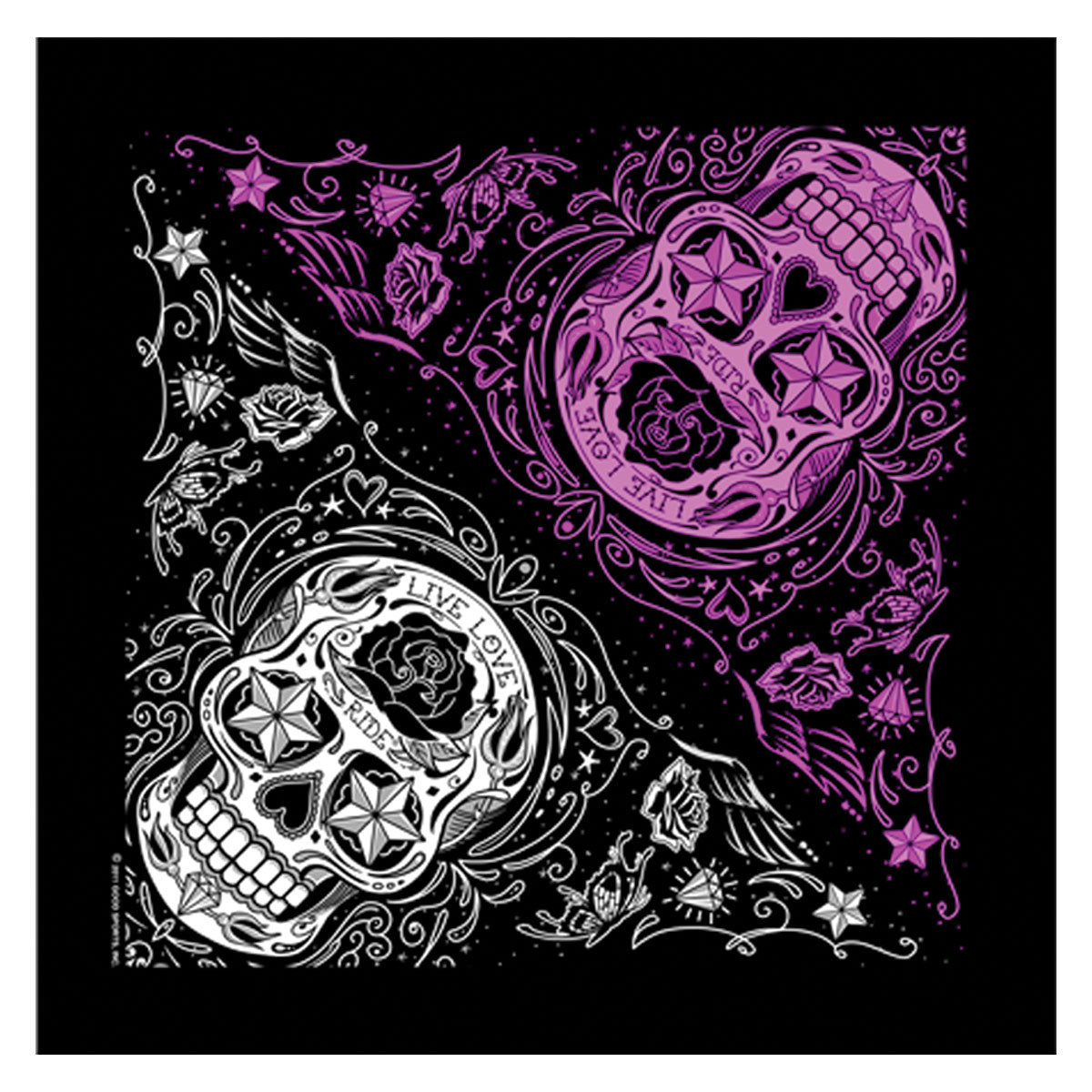 BAB1059 21 x 21 in. Sugar Skull Bandana