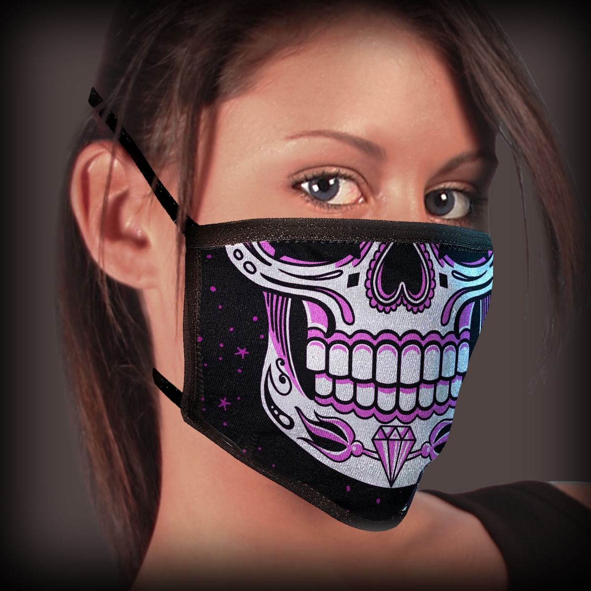 FMD1019 Sugar Skull Face Mask - One Size Fits Most