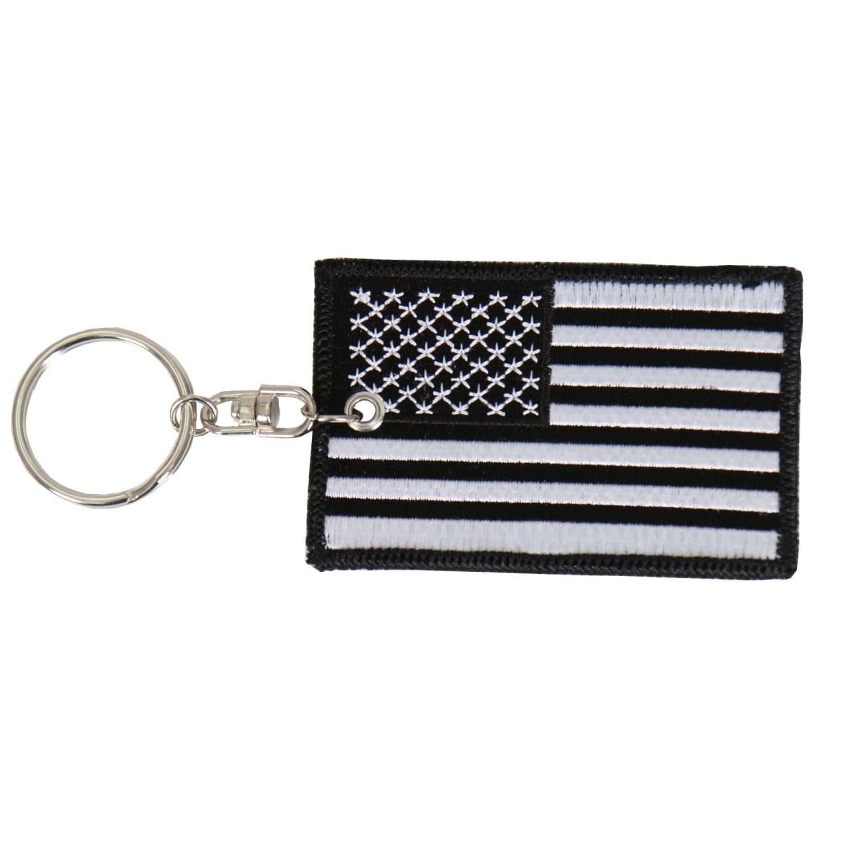 kch1061 3 x 2 in. American Flag Keychain - Black & White