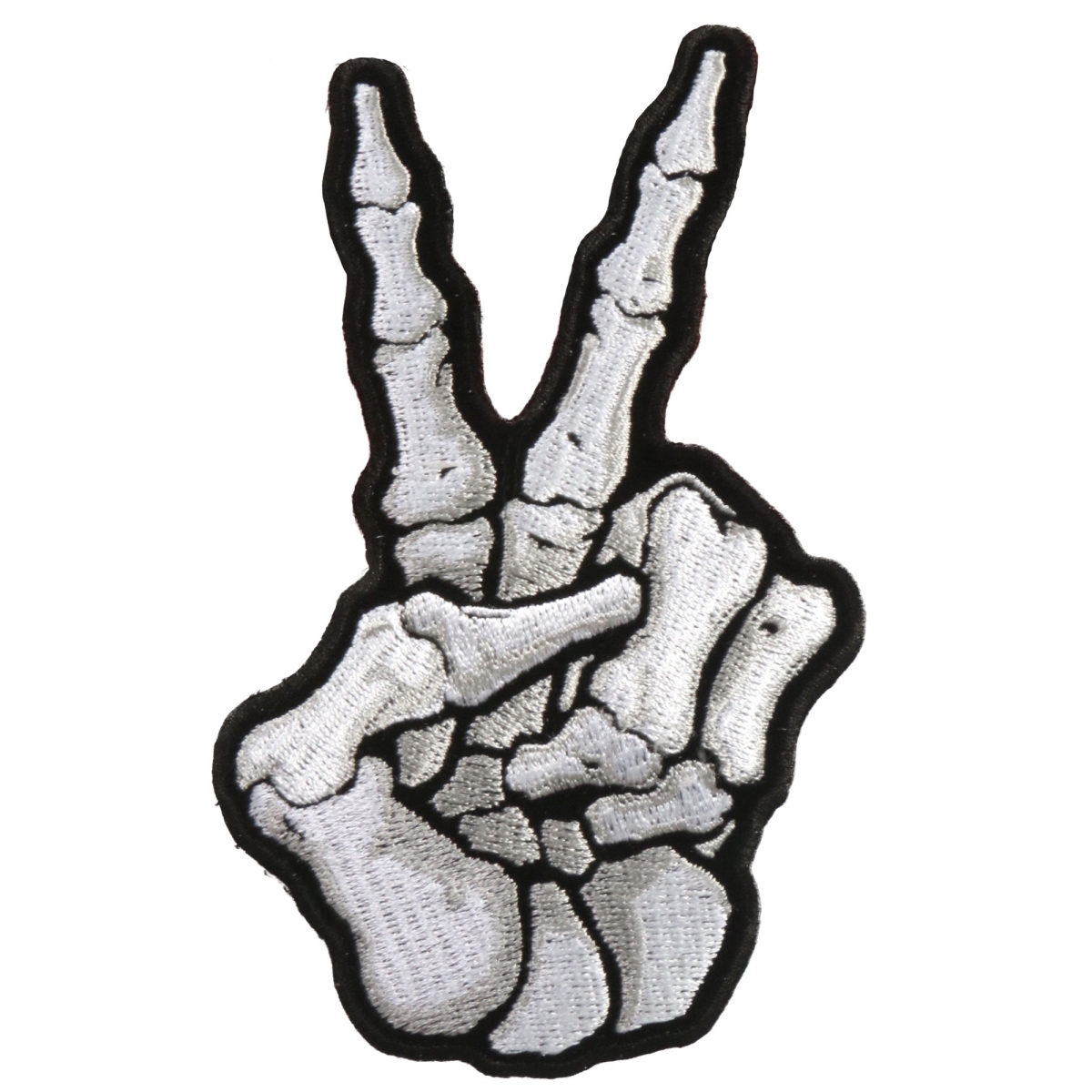 PPA9090 3 x 5 in. Skeleton Peace Sign Patch - Multi Color