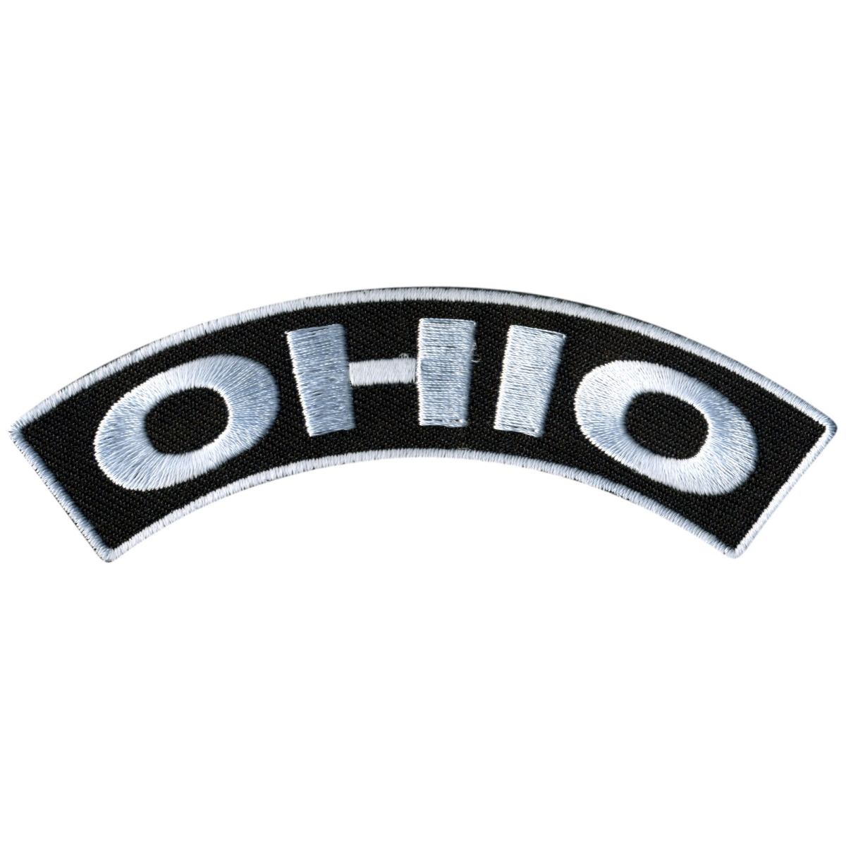 PPM4070 4 x 1 in. Ohio Top Rocker Patch - Black & White