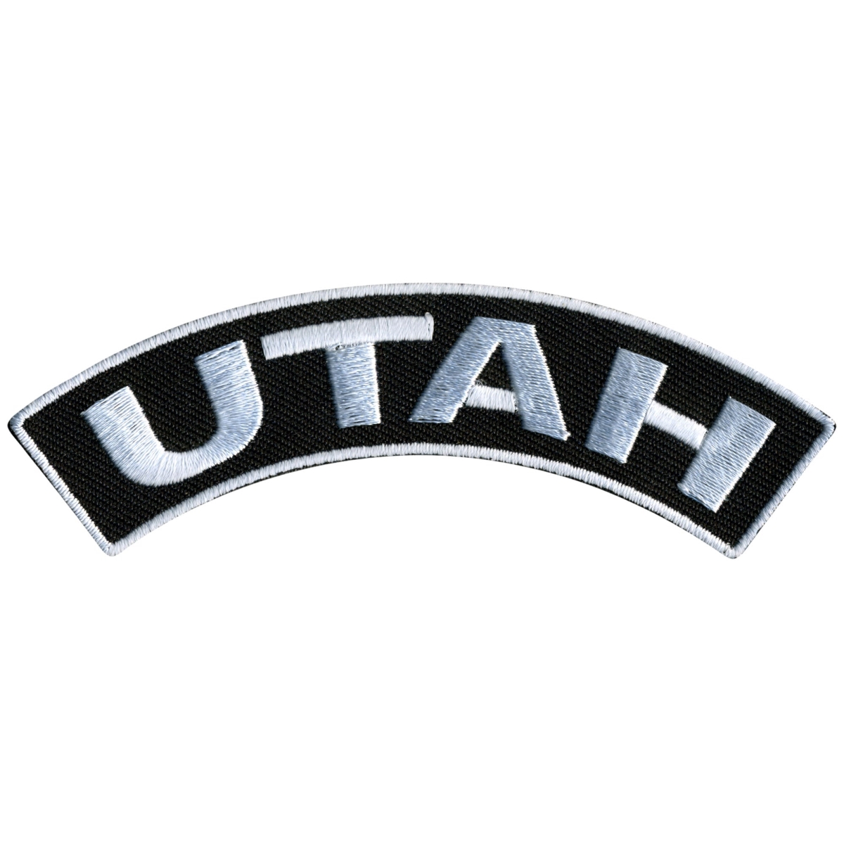 PPM4088 4 x 1 in. Utah Top Rocker Patch - Black & White