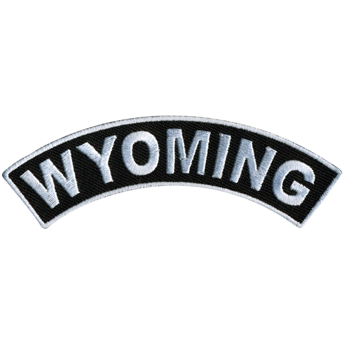 PPM4100 4 x 1 in. Wyoming Top Rocker Patch - Black & White