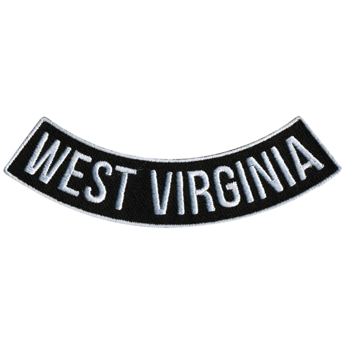 PPM5096 4 x 1 in. West Virginia Bottom Rocker Patch - Black & White