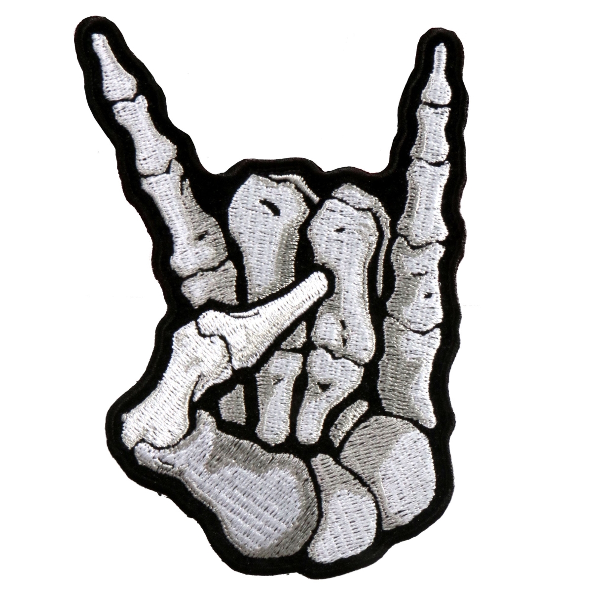 PPA9100 3 x 5 in. Skeleton Devil Horns Patch - Multi Color