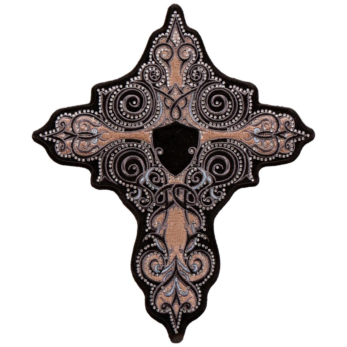 PPA9737 8 x 9 in. Rhinestone Cross Patch - Multi Color