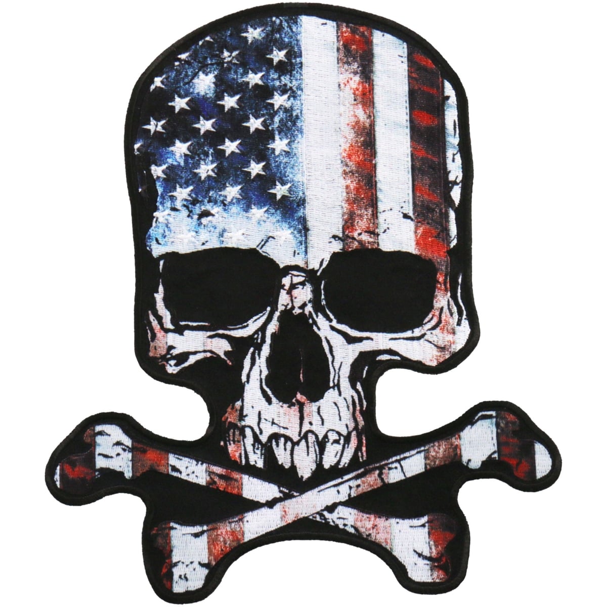 PPA9989 8 x 9 in. Skull American Flag Patch - Multi Color