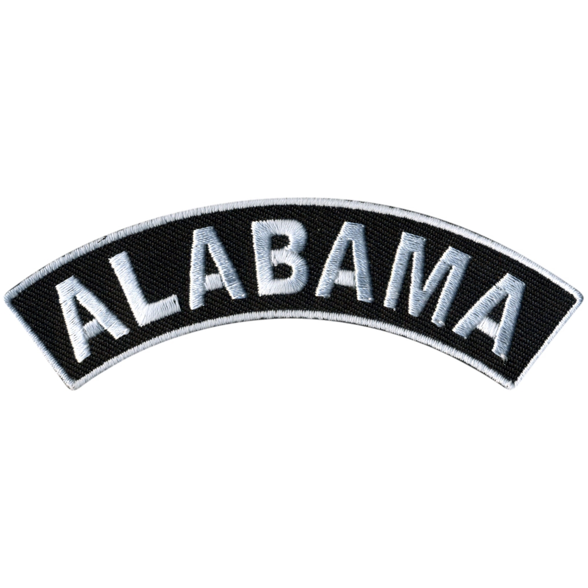 PPM4002 4 x 1 in. Alabama Top Rocker Patch - Black & White