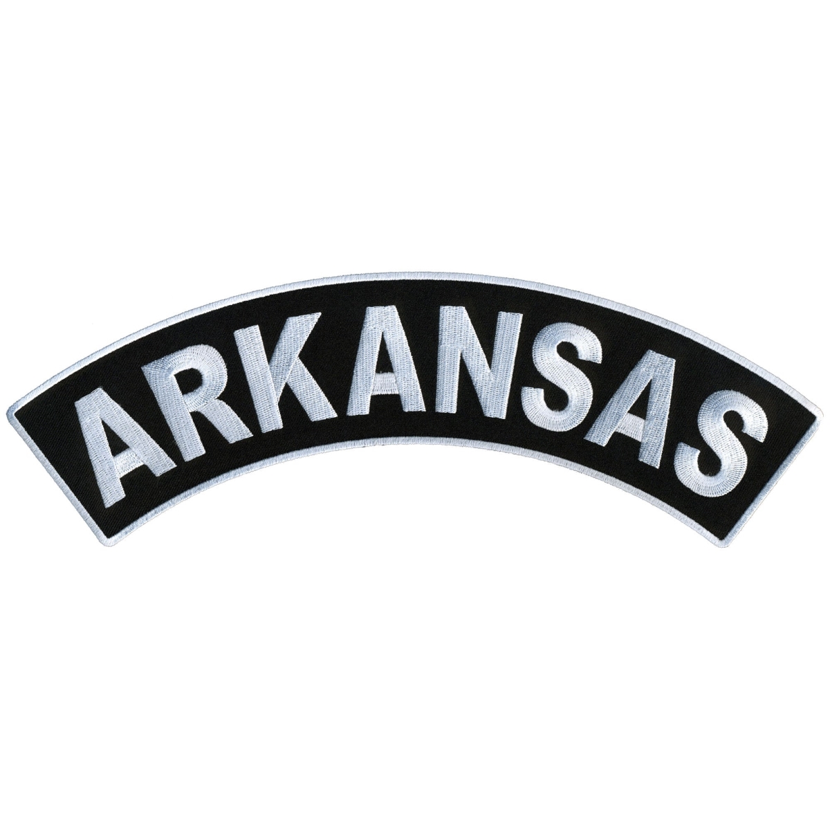 PPM4007 12 x 3 in. Arkansas Top Rocker Patch - Black & White